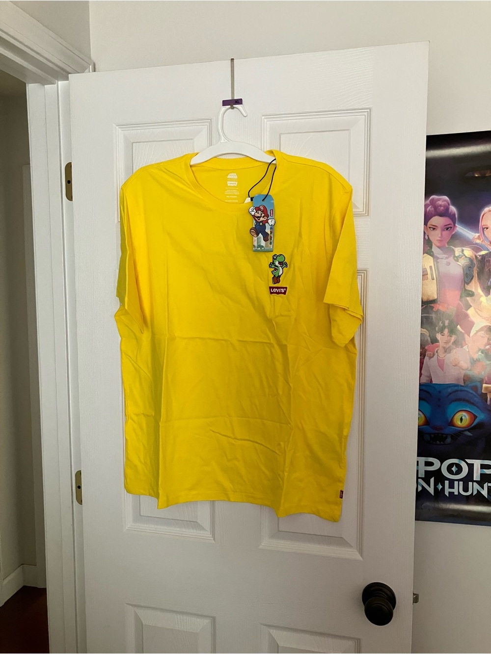 Levi's x Super Mario Nintendo Yoshi Embroidered Tee Men's XXL Yellow